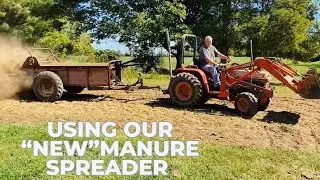 chicken coop cleaning & new manure spreader | Kubota B2150 Tractor