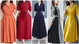 latest new arrival plane linen cotton and wool fabric latest design A Line skater dress collection