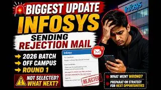 Infosys Round 1 Rejection Mail 2026 | Off Campus Result Update | Not Selected? What Next
