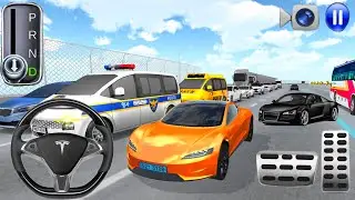 New Tesla ev car driving in highway traffic- 3d car driving games 2026 - android ios gameplays 