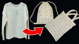 Сделать две сумки из старого свитера