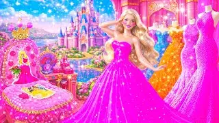 Magical Barbie Dreamhouse: Stunning Princess Dresses & DIY Makeup Transformation! ✨👗