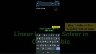 Linear Equation Solver in One Variable using Python | Master Python 