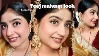 तीज मेकअप look। MAKEUP WITH HAIR STYLE| SIMPLE MAKEUP |#makeup #teej #hairstyle @dotandkeyskincare 