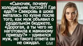 «Сыночек, а где еда?!» Удивилась свекровь после того, как муж объявил о раздельном бюджет??