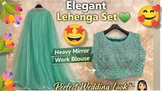 Wedding Look Elegant Lehenga Choli Mirror Work Blouse/Dear Devi 
