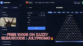 X1000🎊 IN PLINKO FROM FREE🔥 PROMO ON ZAZZY.BET#casino #gambling #free #finances