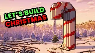 How to build a giant Candy Cane in Minecraft - Let's Build Xmas Day 1