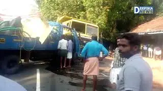 Mini Lorry Collides with Tanker Lorry; Driver Injured | Deepika News
