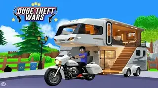 JACK'S BIG TOURING MOTORCYCLE MOVING HOME /dude theft wars #roblox #train