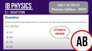IB Physics SL | D.1 - Gravitation | 16N.1.SL.TZ0.23 (Previous Syllabus - 2024)
