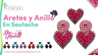 BISUTER&Iacute;A EN SOUTACHE PARA LAS MADRES | Aretes y Anillo | Coraz&oacute;n con Strass y Mostacillas F&aacute;cil