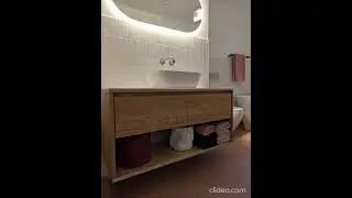 Modern Oak Bathroom Vanity | Handmade Wooden Sink Cabinet &ndash; POPS STUDIO