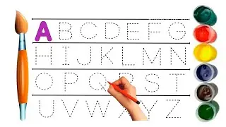 Alphabet, ABC song, ABCD, A to Z, Kids rhymes, collection for writing along dotted lines for toddler