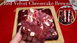 Red Velvet Cheesecake Brownies | Baking Therapy 🤍