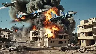 Destruction in an Israeli City by Russian and Iranian Jets