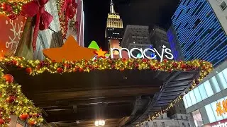 Herald Square Macy&rsquo;s Holiday Windows  -  Penn Station XMas Tree - Live Walking Tour! Part: 2