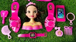 Barbie Doll Makeover | Satisfying Unboxing Cute Pink Barbie Beauty Makeup Set | ASMR