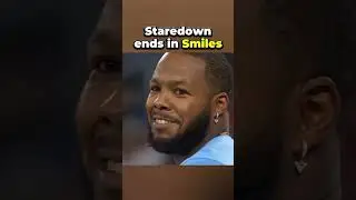 101 mph by Aroldis Chapman and staredown...ending in a &ldquo;smile down&rdquo; with Vlad Jr. 😆. #mlb #baseball