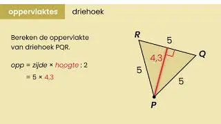 Wiskunde VMBO  - Oppervlakte driehoek - hoogtelijn tekenen