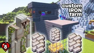 I Build My Own Custom Iron Farm In Survival Minecraft (Ep. 8)