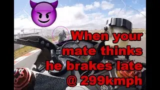 CBR1000 outbraking R1 into turn 1 - Tailem Bend Australia