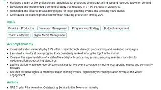 Build a Television Station Manager Resume | ResumeGemini