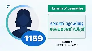 1159 I Sabika I Humans of Learnwise I BCOMF I Kerala's No.1 IGNOU Coaching Platform #learnwise