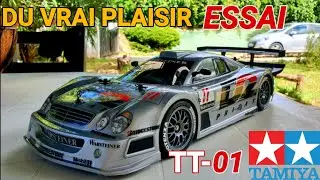 ESSAI TAMIYA TT-01 MERCEDES CLK GTR 1/10