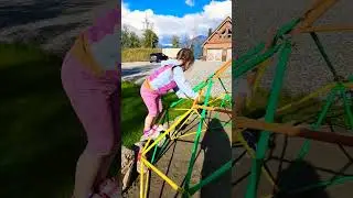 CUTE 3 YEAR OLD PLAYING CLIMBING DOME || Kids Outdoor Toddler Outside Climbing Toy #short #shorts