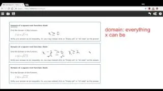 Domain of a square root function   basic