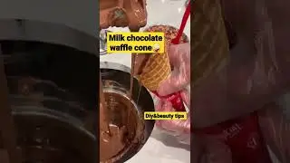 Milk chocolate coated waffle cone🍫🥰