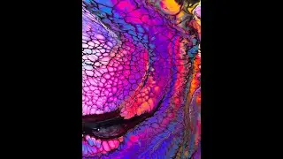 031. Swipe and Tilt! In Neon colors/ fluid art/acrylic pouring/Bloom recipe