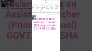#salary #slip as an #Assistant Teacher GOVT OF ODISHA ######