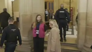 Marine Le Pen arrives at court as appeal trial opens over EU Parliament assistants scandal | AFP