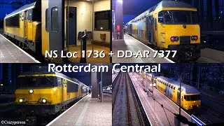 NS Trein E-Loc 1736 met DD-AR (7377) op Rotterdam Centraal!! (18 december 2014)