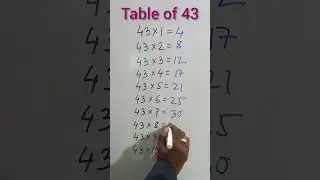 Table of 43 #yshorts