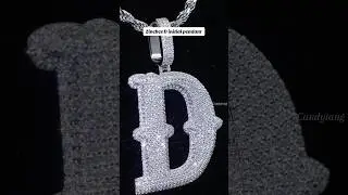 D initial letter pendant who love this fonts?#initial #finejewelry #VVS #CubanLinkBracelet