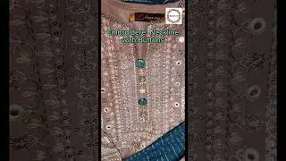 Shirt Embroidered Neckline Buttons Idea #viralshort #trending #craft #fashion