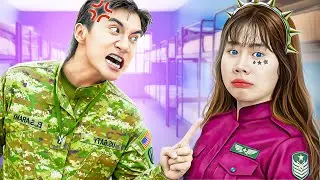 First Day Of Bad Girl At Military School! Bad Girl Become Good Girl