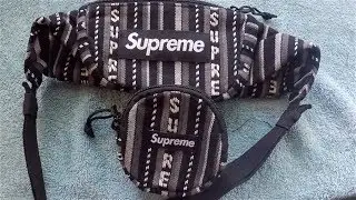Supreme black woven waist bag & coin pouch unboxing/review (SS20 WEEK 9)
