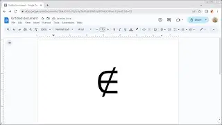 How to Insert the NOT AN ELEMENT OF Symbol (&notin;) in Google Docs