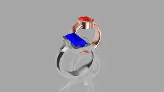 cad-studie rot und rund - blau und eckig
