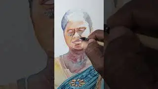 2:30 Sec Shorts of Ice Apple Selling lady  #art #portrait #drawing #painting #art #sketch #artwork