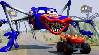Live Epic Escape From Lightning McQueen Eater Monsters in BeamNG.Drive! Insane Crashes & Stunts