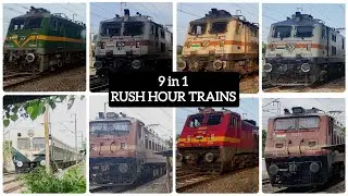 9 in 1 | Rush Hour | Morning arrival trains rushing towards Chennai Central with interesting Locos