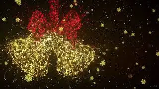 Golden Christmas Bells &ndash; Sparkling Glitter Background Loop (8 Hours) 4K UHD