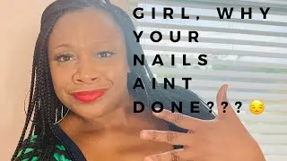 WHY I STOP GETTING MY NAILS DONE???//10 MINUTE MANICURE!!💅🏾