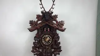 Часы с кукушкой Ibex Hunter и таксой, 8 дней, музыкальные часы 8674-6Tnu