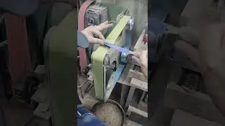 Jake rounding off the Spine & Heel of a Chef knife